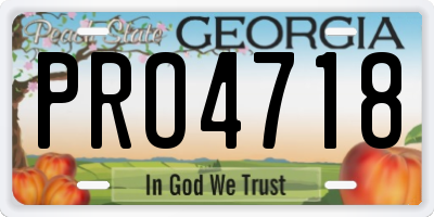 GA license plate PRO4718