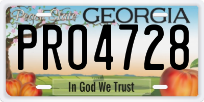 GA license plate PRO4728