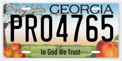 GA license plate PRO4765
