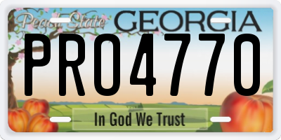 GA license plate PRO4770