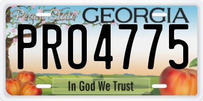 GA license plate PRO4775