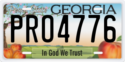 GA license plate PRO4776