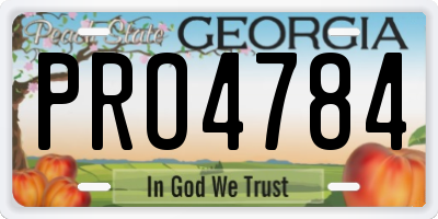 GA license plate PRO4784