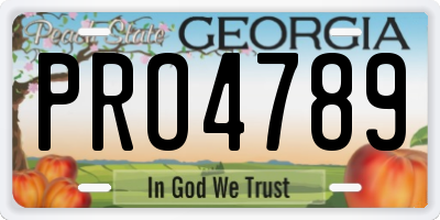 GA license plate PRO4789