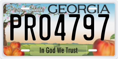 GA license plate PRO4797