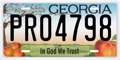 GA license plate PRO4798