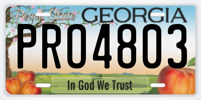 GA license plate PRO4803