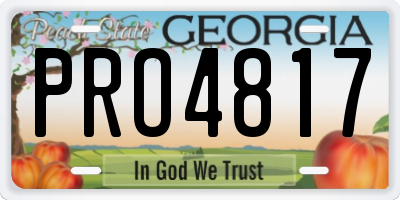 GA license plate PRO4817