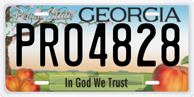 GA license plate PRO4828