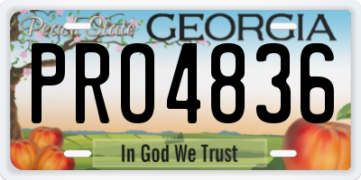 GA license plate PRO4836