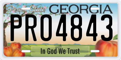 GA license plate PRO4843