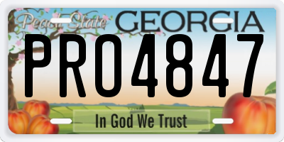 GA license plate PRO4847
