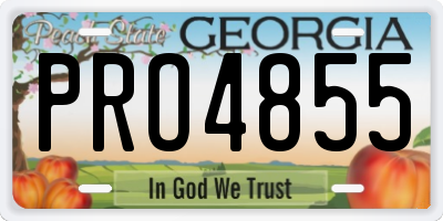 GA license plate PRO4855