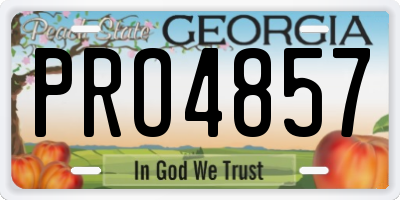 GA license plate PRO4857