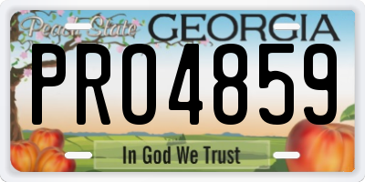 GA license plate PRO4859