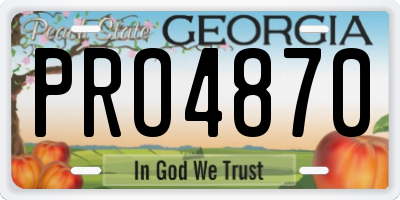 GA license plate PRO4870
