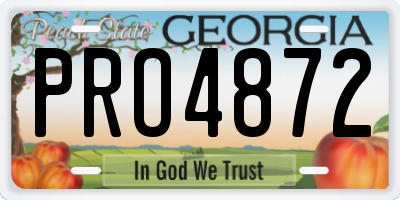 GA license plate PRO4872