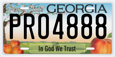 GA license plate PRO4888