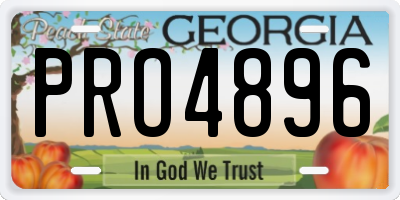 GA license plate PRO4896