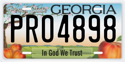 GA license plate PRO4898