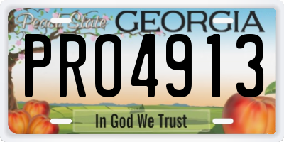 GA license plate PRO4913