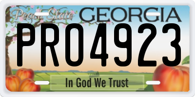 GA license plate PRO4923