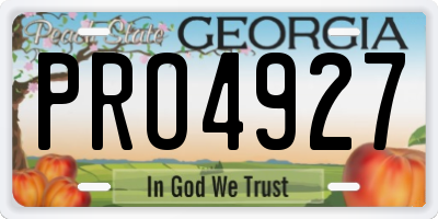 GA license plate PRO4927