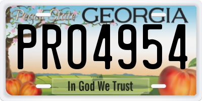 GA license plate PRO4954