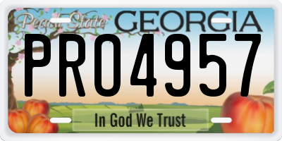 GA license plate PRO4957