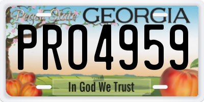 GA license plate PRO4959