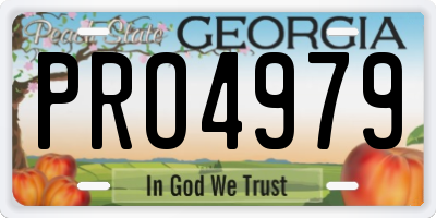 GA license plate PRO4979
