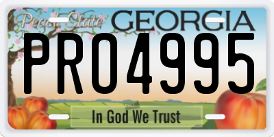 GA license plate PRO4995