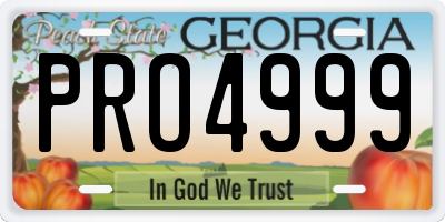 GA license plate PRO4999