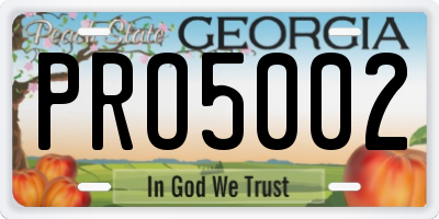 GA license plate PRO5002