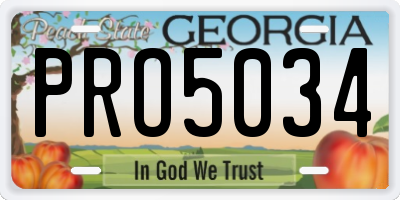 GA license plate PRO5034