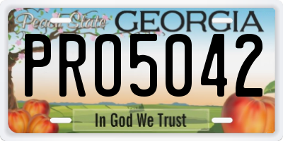 GA license plate PRO5042