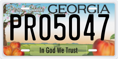GA license plate PRO5047