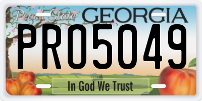 GA license plate PRO5049