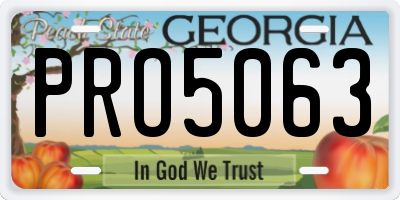 GA license plate PRO5063