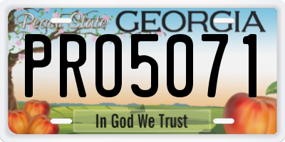 GA license plate PRO5071