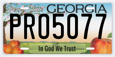 GA license plate PRO5077