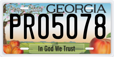 GA license plate PRO5078