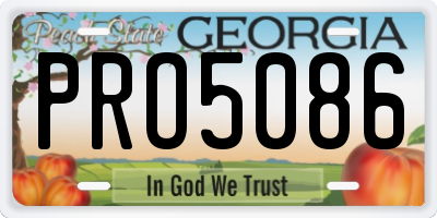 GA license plate PRO5086