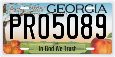GA license plate PRO5089