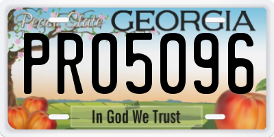 GA license plate PRO5096