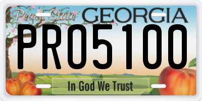 GA license plate PRO5100