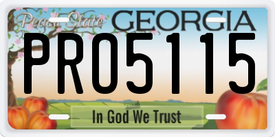 GA license plate PRO5115