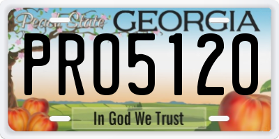 GA license plate PRO5120