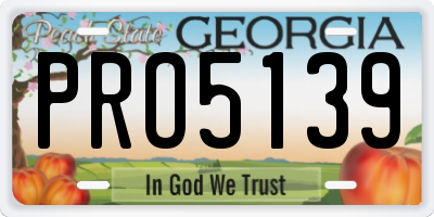 GA license plate PRO5139