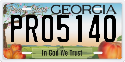 GA license plate PRO5140